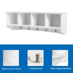 Costway Hanging Entryway Shelf Coat Rack Wall Mounted Storage Cabinets -Costway GUEST b08010c9 6c7b 4430 9a70 e635b02e41e8