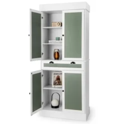 Costway 72'' Kitchen Buffet Hutch Pantry Cabinet Cupboard With 4 Doors & Adjustable Shelves -Costway GUEST b0cab2bb 5b53 4d4d bb36 df7a16b4a8ee