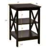 Costway 2 PCS 3-Tier Nightstand End Table X Design Storage Display Shelf Living Room