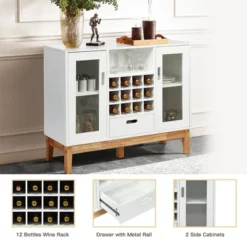 Costway Wood Storage Cabinet W/ Rack & Drawer -Costway GUEST b0fadd88 5912 4905 a37d 82c99249e523