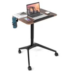 Costway Pneumatic Standing Desk Tilting Adjustable Laptop Cart Mobile Podium Cup Holder -Costway GUEST b12de1db e91a 4fae bb4b 1005764f6572