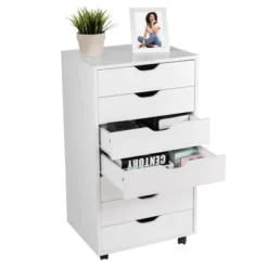 Costway 7 Drawer Chest Storage Dresser Floor Cabinet Organizer With Wheels White -Costway GUEST b13e631c c8b7 47d5 82ed 135e80a862b8