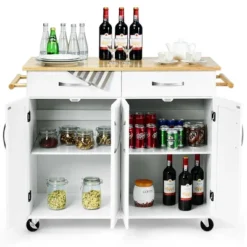 Costway Kitchen Trolley Island Utility Cart Wood Top Rolling Storage Cabinet Drawers White 19 Costway Kitchen Trolley Island Utility Cart Wood Top Rolling Storage Cabinet Drawers White -Costway GUEST b13f84e5 ab8c 4b2e aaf0 5d9ed5da1db8