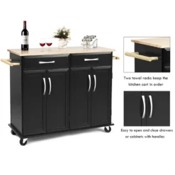 Costway Rolling Kitchen Trolley Island Cart Wood Top Storage Cabinet Utility W/ Drawers 15 Costway Rolling Kitchen Trolley Island Cart Wood Top Storage Cabinet Utility W/ Drawers -Costway GUEST b17a41eb bb13 4404 a42d 6ad4ad37d107