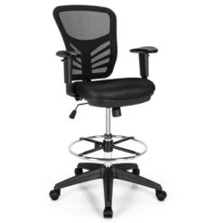 Costway Mesh Drafting Chair Office Chair W/Adjustable Armrests & Foot-Ring 22 Costway Mesh Drafting Chair Office Chair W/Adjustable Armrests & Foot-Ring -Costway GUEST b1916044 1b8f 4b7d ac79 46ee0d34554b