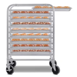 Costway 10 Sheet Aluminum Bakery Rack Silver Commercial Cookie Bun Pan Kitchen W/Wheel -Costway GUEST b19a012a c544 4b10 8806 bdeec8f35f2a