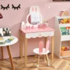 Costway Kids Vanity Set Rabbit Makeup Dressing Table Chair Set W/ Mirror Drawer WhitePink -Costway GUEST b1ed5ef9 9563 4fb4 a7d7 6cd477e97e35