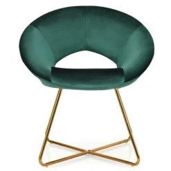 Costway Set Of 2 Accent Velvet Chairs Dining Chairs Arm Chair W/Golden Legs -Costway GUEST b1f76711 b66b 4e85 80b5 ff32d9c124eb