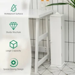 Costway Toilet Tissue Storage Tower Bathroom Storage Floor Cabinet W/ 4 Shelves -Costway GUEST b2556eb6 9a92 40e3 9318 b6e7f789a0c7
