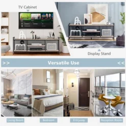 Costway Industrial TV Stand For TV's Up To 60'' Media Center Console Table W/ Open Shelf -Costway GUEST b28d80dd d2ee 4702 9d1d 63ba071e7dad