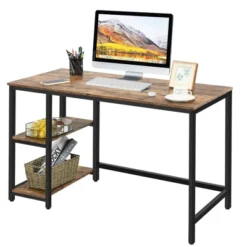 Costway 47'' Computer Desk Office Study Table Workstation Home W/ Adjustable Shelf Rustic Black/Coffee/Brown -Costway GUEST b3183dd9 2684 4a16 a0eb fad0a6dd74d4
