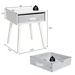 Costway Set Of 2 Mid-Century Nightstand End Accent Bedside Table W/ Drawer Rustic WhiteBrown 14 Costway Set Of 2 Mid-Century Nightstand End Accent Bedside Table W/ Drawer Rustic WhiteBrown -Costway GUEST b3282946 49db 43b9 a68c f19e7223170c