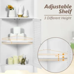 Costway Bathroom Corner Floor Cabinet Tall Bathroom Storage Cabinet W/ Shelves -Costway GUEST b35e0895 ed7a 4918 8767 33c098627cf1