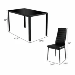 Costway 5 Piece Kitchen Dining Set Glass Metal Table 30" And 4 Chairs Breakfast Furniture Black 10 Costway 5 Piece Kitchen Dining Set Glass Metal Table 30" And 4 Chairs Breakfast Furniture Black -Costway GUEST b3ec5998 657c 4371 994a 17274e7ca63e
