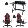 Costway Gaming Desk&Massage Gaming Chair Set W/ Footrest Monitor Shelf Power Strip Red -Costway GUEST b402400a 8815 4ccd a89c 9365225c9c51