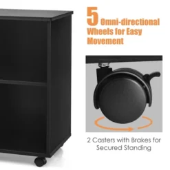 Costway 3-Drawer File Cabinet Mobile Lateral Cabinet Printer Stand EspressoBlack -Costway GUEST b431bcd0 d6f3 44f0 90b6 e23a81253bd0