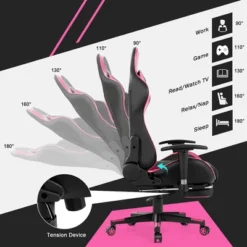 Costway Office Massage Gaming Chair Reclining Swivel Racing With Footrest -Costway GUEST b437ccfb 3138 469f 8114 a4542e495bb1