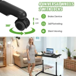 Costway Height Adjustable Computer Desk Sit To Stand Rolling Notebook Table Black -Costway GUEST b4610bcf 69e5 4470 b31e 3d426fb86ec2