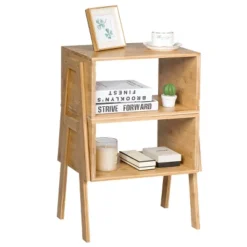 Costway Set Of 2 Bamboo Nightstand Stackable Sofa Table Bedside Table With Storage Shelf 19 Costway Set Of 2 Bamboo Nightstand Stackable Sofa Table Bedside Table With Storage Shelf -Costway GUEST b47bb48a 599e 45fc a94c ed4f0e13844d