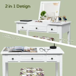 Costway Vanity Dressing Table Flip Top 7 Compartments Makeup Desk -Costway GUEST b487f194 98bc 4c88 88af e981d3de91dd