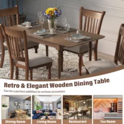 Costway Extension Dining Room Table Butter Leaf Rectangle Table W/ Hardwood Structure -Costway GUEST b4c4934e dcee 412d 8e4f 5a1f18aa4858