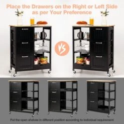 Costway Rolling Kitchen Island Utility Storage Cart W/ 3 Storage Drawers & Shelves White/Black 19 Costway Rolling Kitchen Island Utility Storage Cart W/ 3 Storage Drawers & Shelves White/Black -Costway GUEST b50d0fda b994 4752 9397 501ee7885b6e