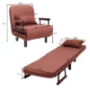 Costway Convertible Sofa Bed Folding Arm Chair Sleeper Leisure Recliner-Brown -Costway GUEST b5230890 cba9 4f45 942f 336d1f4bfd77