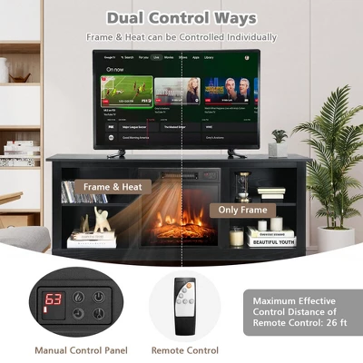 Costway 58'' 2-Tier Fireplace TV Stand W/18'' 1400W Electric Fireplace 65'' 9 Costway 58'' 2-Tier Fireplace TV Stand W/18'' 1400W Electric Fireplace 65'' - Image 7