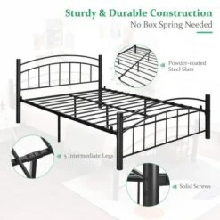Costway Twin/Full/Queen Size Metal Bed Frame Platform Mattress Foundation With Headboard Footboard 21 Costway Twin/Full/Queen Size Metal Bed Frame Platform Mattress Foundation With Headboard Footboard -Costway GUEST b575ff22 7c4a 4ceb b1ee e3ea16b821bd