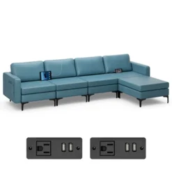 Costway Modular L-shaped Sectional Sofa W/ Reversible Chaise & 4 USB Ports 21 Costway Modular L-shaped Sectional Sofa W/ Reversible Chaise & 4 USB Ports -Costway GUEST b5a6d18b 0098 40d6 a825 dd24d77b0980