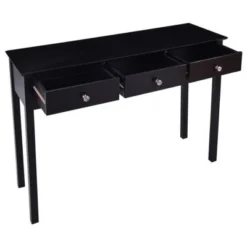 Costway Console Table Hall Table Side Table Desk Accent Table 3 Drawers Entryway Black 19 Costway Console Table Hall Table Side Table Desk Accent Table 3 Drawers Entryway Black -Costway GUEST b641de49 c079 484d a1bf 3e5f6864d265
