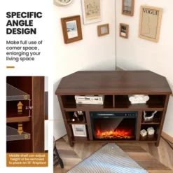 Costway Corner TV Stand Entertainment Console Center W/Adjustable Shelves -Costway GUEST b666c890 ca2e 4096 9d21 1538b31d5040