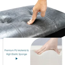 Costway Upholstered Dining Bench W/Padded Seat For Kitchen Bedroom Entryway Grey -Costway GUEST b671f5fe a206 491b a0b0 9358e3679959