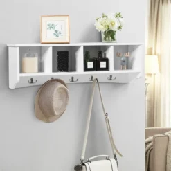 Costway Hanging Entryway Shelf Coat Rack Wall Mounted Storage Cabinets -Costway GUEST b69a98aa 335e 497f 8b02 09530e8ccb46