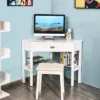 Costway Triangle Computer Desk Corner Office Desk Laptop Table W/ Drawer Shelves Rustic White 2 Costway Triangle Computer Desk Corner Office Desk Laptop Table W/ Drawer Shelves Rustic White -Costway GUEST b72cb436 b231 44f9 9916 65d700c68af1