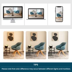 Costway Set Of 2 Swivel Accent Chair Modern Leathaire Armchairs W/ Beech Wood Legs GreyBlueBrown -Costway GUEST b79cf89c 6d2d 4eb9 9a15 4b5188a71a73