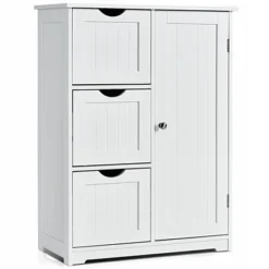 Costway Bathroom Floor Cabinet Side Storage Cabinet With 3 Drawers And 1 Cupboard Grey Black 22 Costway Bathroom Floor Cabinet Side Storage Cabinet With 3 Drawers And 1 Cupboard Grey Black -Costway GUEST b7b5f24b 57df 43b1 ae46 3dc530277573
