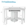 Costway Wooden Corner Desk With Drawer Computer PC Table Study Office Room White -Costway GUEST b7e478dd f76f 4319 959c 002cdae10eba