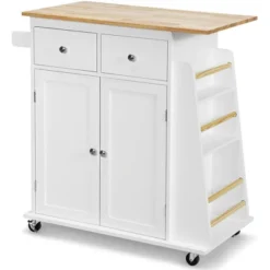Costway Rolling Kitchen Island Utility Trolley Cabinet Storage Spice Towel Rack -Costway GUEST b80745d1 a955 4dc6 b94c 2b1d0c00a412