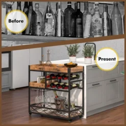 Costway 3-Tier Mobile Bar Serving Cart Liquor Storage Trolley With Removable Tray Wine Rack 17 Costway 3-Tier Mobile Bar Serving Cart Liquor Storage Trolley With Removable Tray Wine Rack -Costway GUEST b811b48b c879 43f3 be2d ce4683da0100