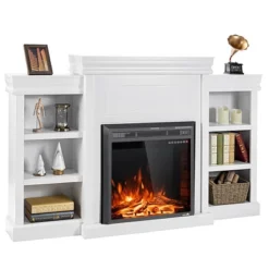 Costway 70'' Fireplace TV Stand Modern Media Entertainment Center Bookcase WhiteBlack -Costway GUEST b851519a 706d 4243 a2df 5df0e106dfd2