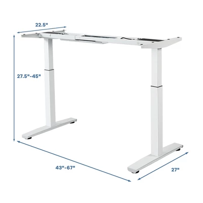 Costway Electric Stand Up Desk Frame Dual Motor Height Adjustable Stand WhiteBlack 5 Costway Electric Stand Up Desk Frame Dual Motor Height Adjustable Stand WhiteBlack - Image 3
