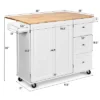 Costway Drop-Leaf Kitchen Island Trolley Cart Wood Storage Cabinet W/ Spice Rack White -Costway GUEST b8924580 4c41 479d 9c6d 3e5988645da1