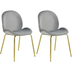Costway Set Of 2 Velvet Accent Chairs Dining Side Chairs W/Gold Metal Legs Pink/Beige/Green/Grey 26 Costway Set Of 2 Velvet Accent Chairs Dining Side Chairs W/Gold Metal Legs Pink/Beige/Green/Grey -Costway GUEST b8b1a411 2b6a 4bb3 ac2d 5ac6ea475b92