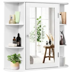 Costway Multipurpose Wall Surface Bathroom Storage Medicine Cabinet Mirror -Costway GUEST b9190398 8fcd 48d3 aa90 6737df885ae0