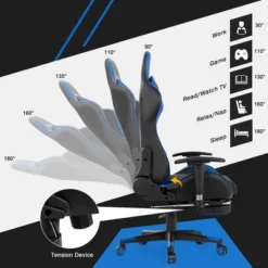 Costway Massage Gaming Chair Reclining Swivel Racing Office Chair With Footrest -Costway GUEST b9222f9f 3a1b 4d5c 8edc 7f75d19de091