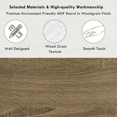 Costway Rustic TV Stand Entertainment Center Farmhouse Console Storage Wood Cabinet 8 Costway Rustic TV Stand Entertainment Center Farmhouse Console Storage Wood Cabinet - Image 6