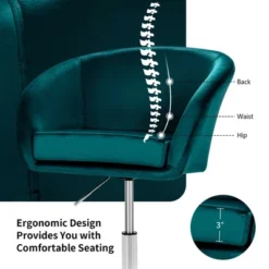 Costway Modern Velvet Chair Height Adjustable Bar Stool Swivel Makeup Seat -Costway GUEST b94252aa d32b 49db 8b4f 0094e24590d0