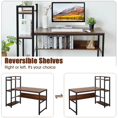 Costway Multi-Functional Computer Desk With 4-tier Storage Shelves 7 Costway Multi-Functional Computer Desk With 4-tier Storage Shelves - Image 5