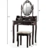 Costway Makeup Vanity Dressing Table Set W/10 Dimmable Bulbs Cushioned Stool -Costway GUEST b97069c8 8ccd 4ff2 9816 dd8143799444